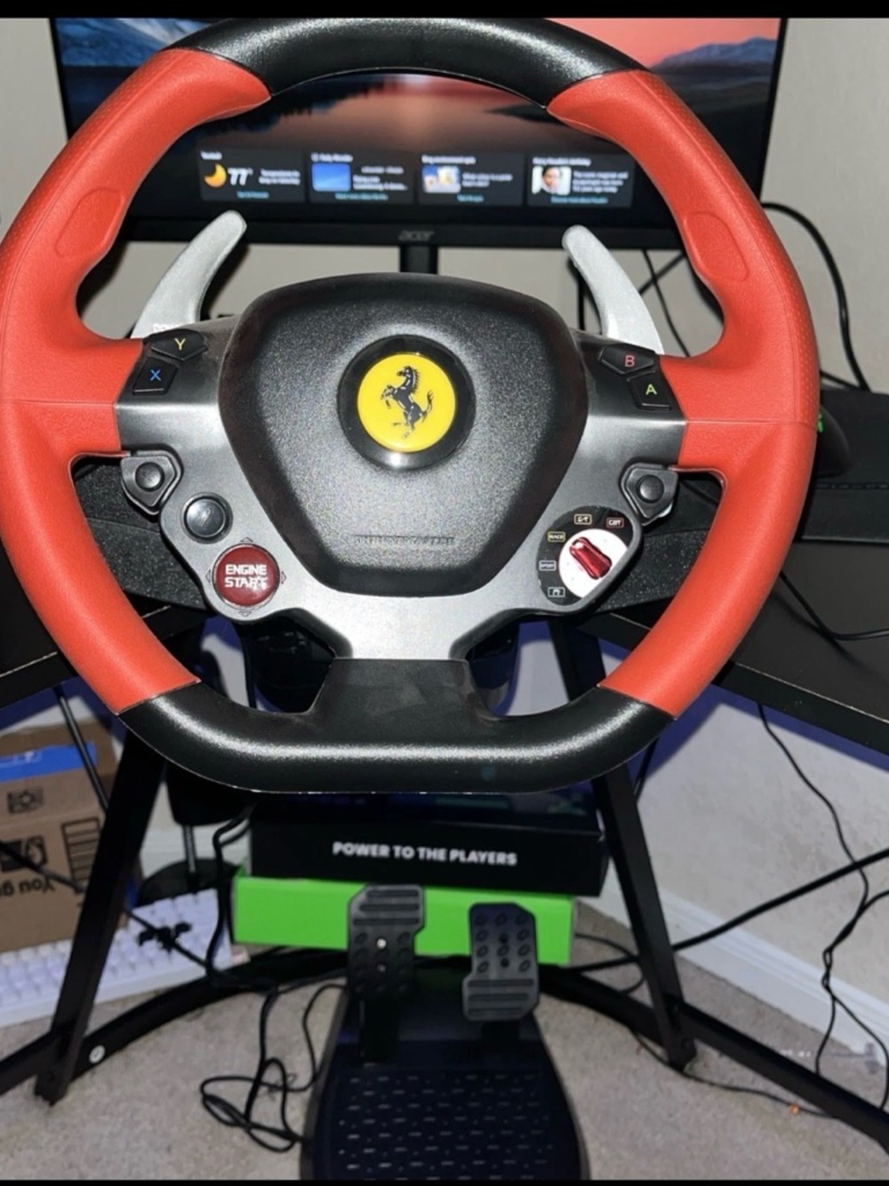 Thrustmaster Ferrari 458 Spider Racing Wheel Black & Red X Box Console Open Box